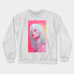 Ethereal Riso Lady: Grace in Print Crewneck Sweatshirt